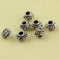 Brass Beads Drum antique silver color plated lead & cadmium free 5mm Approx 1.5mm Sold By Bag