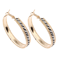 Brass Hoop Earring gold color plated colorful powder nickel lead & cadmium free Sold By Pair