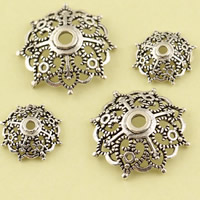 Brass Bead Cap Flower antique silver color plated lead & cadmium free Approx 1.5mm Sold By Bag