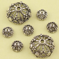 Brass Bead Cap Flower antique silver color plated lead & cadmium free Sold By Bag