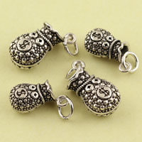 Brass Pendant Money Bag antique silver color plated lead & cadmium free Approx 3.5mm Sold By PC