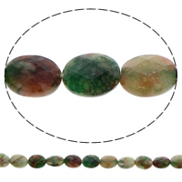 barvené Jade Korálek, Flat Oval, tváří, zelený, 8x10x4mm, Otvor:Cca 1mm, Délka Cca 15.5 inch, 10přediva/Bag, Cca 40PC/Strand, Prodáno By Bag