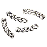 Brass Curved Tube Beads antique silver color plated hollow lead & cadmium free Approx 3mm Sold By Bag
