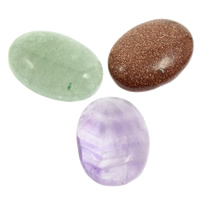 Kamień szlachetny Kaboszon, Płaski owal, do wyboru różne materiały & z płaskim tyłem, 18x25x6mm, 50komputery/torba, sprzedane przez torba