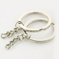 Ijzer Split Ring, platinum plated, lood en cadmium vrij, 2x30mm, 1000pC's/Bag, Verkocht door Bag