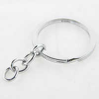 Ijzer Split Ring, platinum plated, lood en cadmium vrij, 2x30mm, 500pC's/Bag, Verkocht door Bag