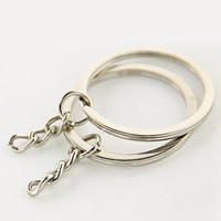 Ijzer Split Ring, platinum plated, lood en cadmium vrij, 1.6x30mm, 1000pC's/Bag, Verkocht door Bag
