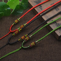 Modne przewody do naszyjników, Nylonowe powlekane guma liny, regulowany, dostępnych więcej kolorów, 2.8-3mm, długość około 17-23.5 cal, 100nici/torba, sprzedane przez torba