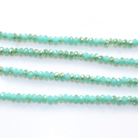 Rondelle Crystal Beads half-plated faceted Mint Alabaster 2mm Approx 0.5mm Length Approx 15 Inch Approx Sold By Lot