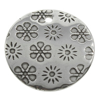 Stainless Steel Pendants Flat Round blacken Approx 1mm Sold By Bag