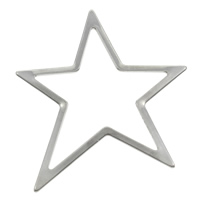 vinculação de anel de aço inoxidável, Estrela, cor original, 26x31x1mm, Buraco:Aprox 30-35mm, 100PCs/Bag, vendido por Bag