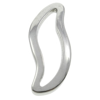 vinculação de anel de aço inoxidável, Folha, cor original, 28x12x3mm, Buraco:Aprox 24x5.5mm, 100PCs/Bag, vendido por Bag