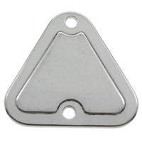 Stainless Steel Connector, Triangle, 1/1 loop, original color, 24x22x1.50mm, Hole:Approx 1mm, 100PCs/Bag, Sold By Bag