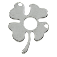 Stainless Steel Connector, Four Leaf Clover, 1/1 loop, original color, 24x32x2mm, 100PCs/Bag, Sold By Bag