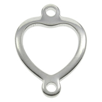 Stainless Steel Connector, Heart, 1/1 loop, original color, 13x18x1mm, Hole:Approx 1mm, 200PCs/Bag, Sold By Bag