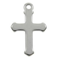 Nehrđajućeg čelika križa Privjesci, Nehrđajući čelik, izvorna boja, 13x19x1mm, Rupa:Približno 1mm, 200računala/Torba, Prodano By Torba
