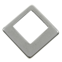 vinculação de anel de aço inoxidável, Losango, cor original, 17x1mm, Buraco:Aprox 10.5mm, 200PCs/Bag, vendido por Bag