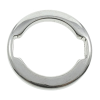 vinculação de anel de aço inoxidável, Rosca, cor original, 16x1mm, Buraco:Aprox 13.6x11.5mm, 200PCs/Bag, vendido por Bag