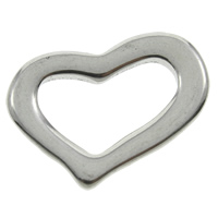 vinculação de anel de aço inoxidável, Coração, cor original, 17x12x1mm, Buraco:Aprox 11.7x6.5mm, 200PCs/Bag, vendido por Bag