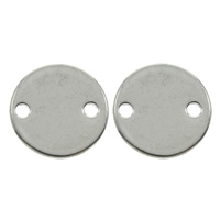 Stainless Steel Connector, Flat Round, 1/1 loop, original color, 12x1mm, Hole:Approx 1mm, 200PCs/Bag, Sold By Bag
