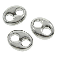 Stainless Steel Connector Flat Oval 1/1 loop original color Approx 2.5mm Sold By Bag