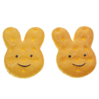 Food Resin Cabochon Biscuit flat back yellow Sold By Bag