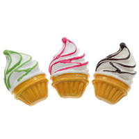 Eten Resin Cabochon, Hars, Ice Cream, platte achterkant, meer kleuren voor de keuze, 17x27x8mm, 100pC's/Bag, Verkocht door Bag
