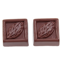 Eten Resin Cabochon, Hars, Chocolade, platte achterkant, koffie kleur, 16x6.5mm, 100pC's/Bag, Verkocht door Bag