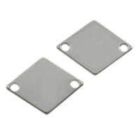 Stainless Steel Connector, Rhombus, 1/1 loop, original color, 14x11mm, Hole:Approx 1mm, 200PCs/Bag, Sold By Bag