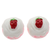 Food Resin Cabochon Cake flat back white Sold By Bag