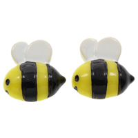 Cartoon Resin Cabochon Bee flat back yellow Sold By Bag