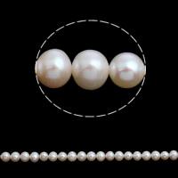 Bulvių išauginti gėlavandenių perlų karoliukai, Gėlo vandens perlų, Bulvė, natūralus, baltas, Įvertinimas A., 7-8mm, Skylė:Apytiksliai 0.8mm, Parduota už Apytiksliai 15.5 Inch Strand