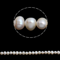 Brambor pěstované sladkovodní perle, Sladkovodní Pearl, přírodní, bílý, Grade AA, 8-9mm, Otvor:Cca 0.8mm, Prodáno za Cca 15.5 inch Strand