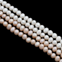 Bulvių išauginti gėlavandenių perlų karoliukai, Gėlo vandens perlų, Bulvė, natūralus, daugiau spalvų pasirinkimas, 6-7mm, Skylė:Apytiksliai 0.8mm, Parduota už Apytiksliai 15.5 Inch Strand