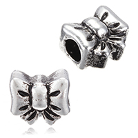 Zinc Alloy European Beads Bowknot antique silver color plated without troll nickel lead & cadmium free Approx 4.5mm Sold By Lot