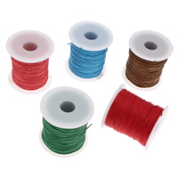 Voks Cord, Vokset Cotton Cord, med plast spole, flere farver til valg, 1mm, Ca. 70m/Spool, Solgt af Spool