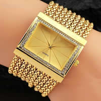 Women Watch Bracelet Zinc Alloy with Glass plated for woman & with rhinestone & multi-strand nickel lead & cadmium free 35mm Sold By Lot