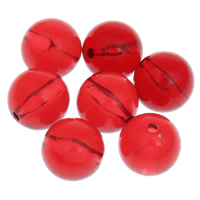 Transparent akryl perler, Runde, gennemsigtig & forskellig størrelse for valg, rød, Hole:Ca. 1mm, Solgt af KG