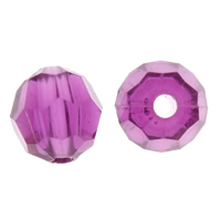 Transparent akryl perler, gennemsigtig & facetteret, lilla, 8mm, Hole:Ca. 1mm, Ca. 2450pc'er/Bag, Solgt af Bag