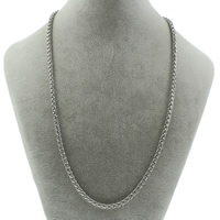 Stainless Steel Chain Necklace wheat chain original color 4mm Sold Per Approx 19.5 Inch Strand