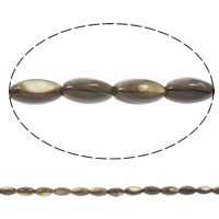 Perles de coquillage noire, coquille noire, ovale, naturel, 5x9mm, Trou:Environ 0.8mm, Longueur Environ 15.5 pouce, 10Strandstoron/sac, Environ 42PC/brin, Vendu par sac
