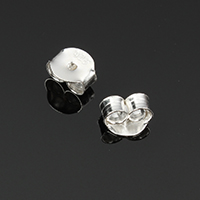 925 Sterling Sølv Spændinger Ear Nut, 5x4.50x3mm, Hole:Ca. 1mm, Solgt af par