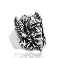 Stainless Steel Finger Ring for Men 316L Stainless Steel Character & blacken Sold By PC