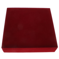Scatola in tessuto per collana, velluto, with cartone, Quadrato, rosso, 188x45x188mm, Venduto da PC