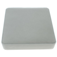 Бархатная шкатулка для ожерелий, Бархат, с картон, Квадратная форма, серый, 185x38x185mm, продается PC