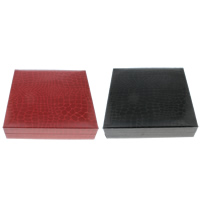 PU Leather Necklace Box with Cardboard & Velveteen Square Sold By PC