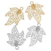 Brass Jewelry Pendants Maple Leaf plated high quality plating and never fade & hollow nickel lead & cadmium free Approx 1mm Sold By Lot