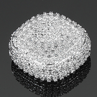 Kubisk Zirconia Micro Pave Messing Perler, Flad Oval, platineret, Micro Pave cubic zirconia, nikkel, bly & cadmium fri, 19x16.50x8mm, Hole:Ca. 1mm, 10pc'er/Lot, Solgt af Lot