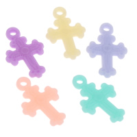 Acrylic Pendants Cross solid color mixed colors Approx 1mm Approx Sold By Bag