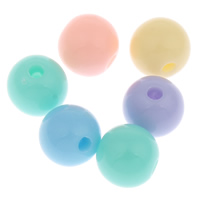 Solid Color Akryl perler, Runde, ensfarvet, blandede farver, 8mm, Hole:Ca. 1mm, Ca. 1700pc'er/Bag, Solgt af Bag